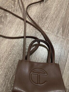 Brown Telfar mini bag